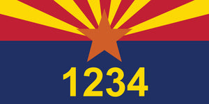Arizona State Flag Address Plaque - 7" x 3.5"