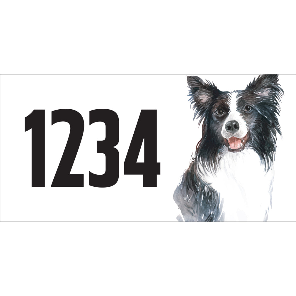 Boder Collie Address Plaque - 12" x 6"