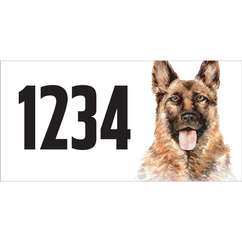 German Shepherd Address Plaque - 12" x 6"