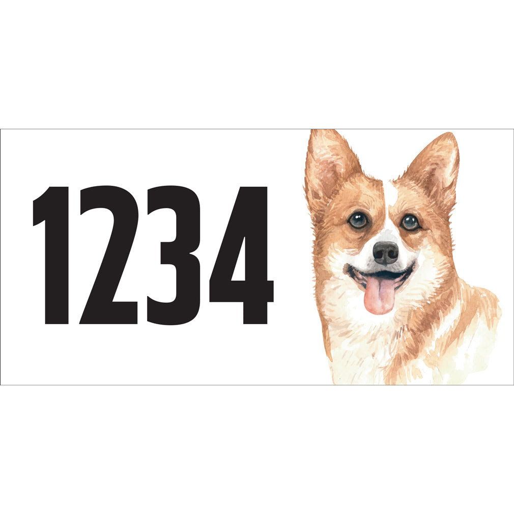 Welsh Corgi Address Plaque - 12" x 6"