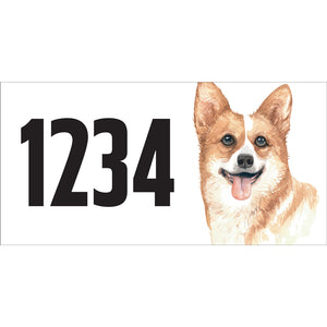 Welsh Corgi Address Plaque - 12" x 6"