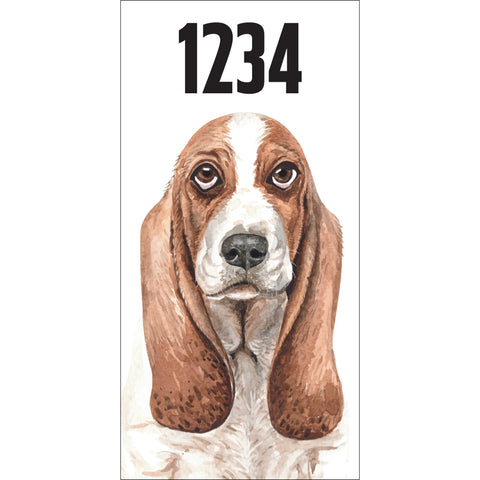 Basset Hound Address Plaque - 3.5" x 7"