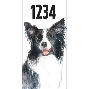Border Collie Address Plaque - 3.5" x 7"