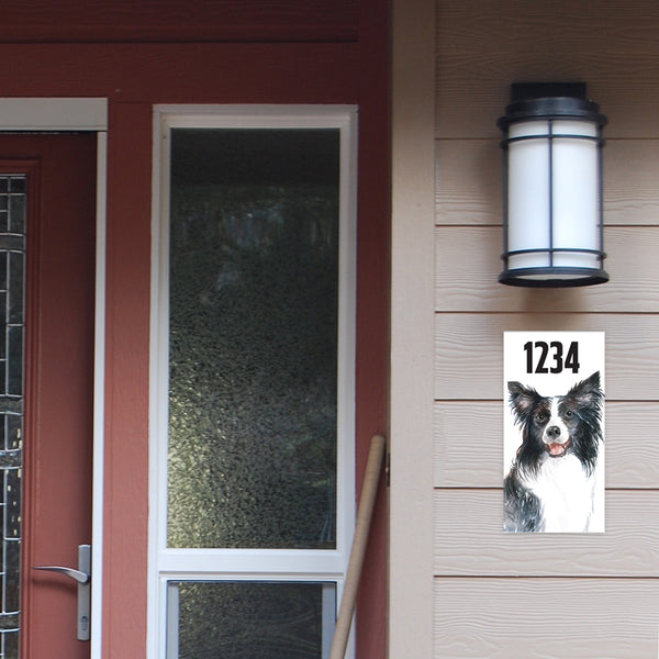 Border Collie Address Plaque - 3.5" x 7"