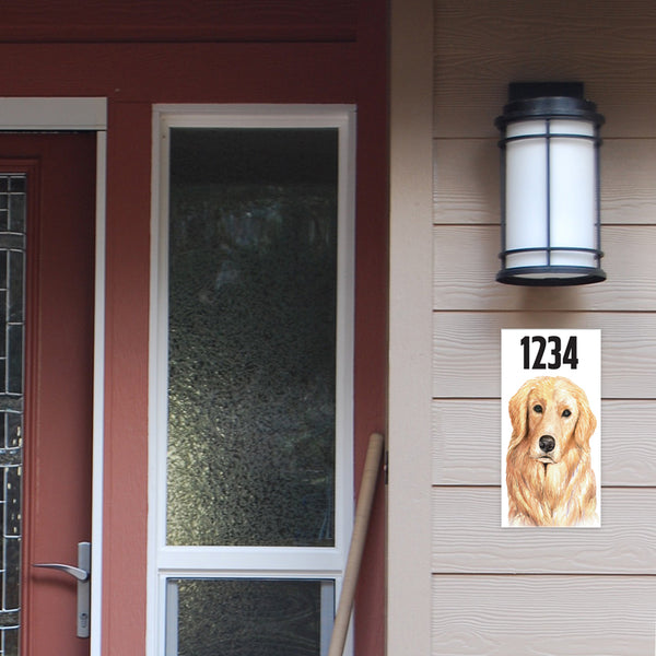 Golden Retriever Address Plaque - 3.5" x 7"