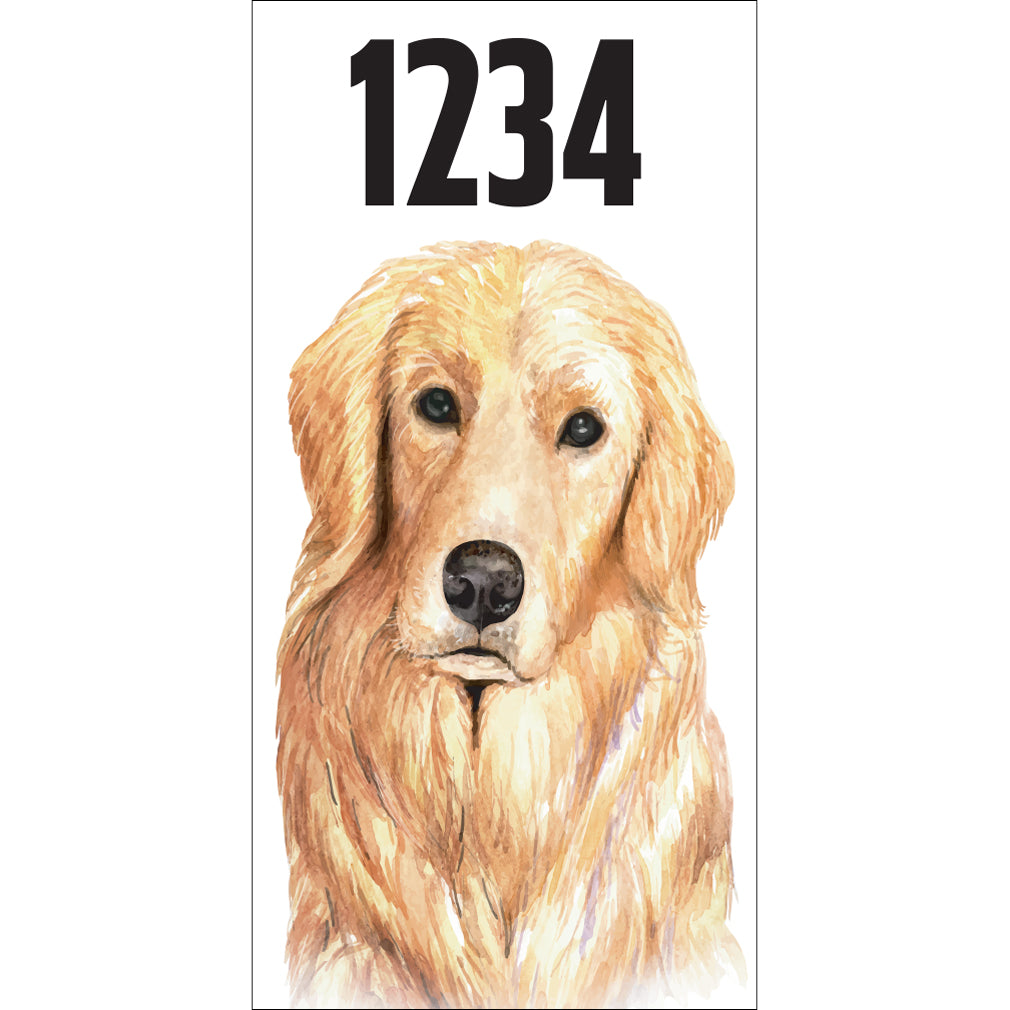 Golden Retriever Address Plaque - 3.5" x 7"