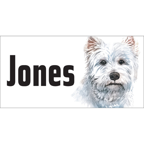 Westie Terrier Address Plaque - 7" x 3.5"