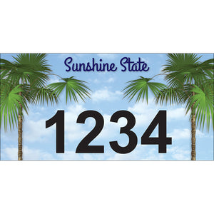 Florida Palm Trees Address Plaque - 12" x 6"