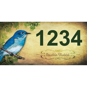 Mountain Bluebird Address Plaque - 12" x 6"