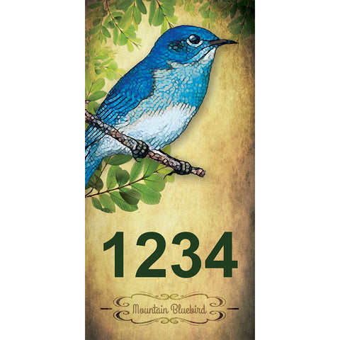 Mountain Bluebird Address Plaque - 3.5" x 7"