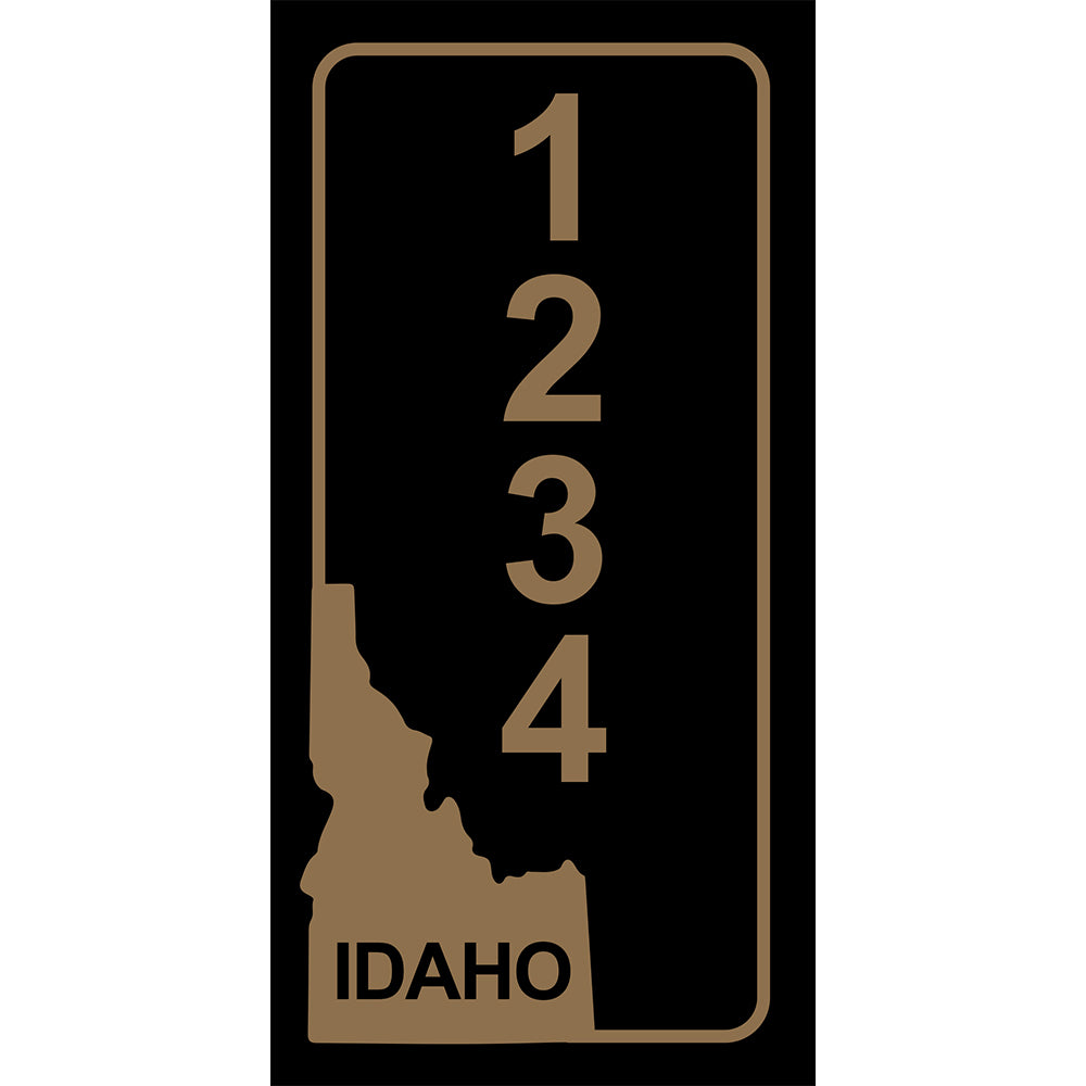 Idaho Black Address Plaque - 3.5" x 7"