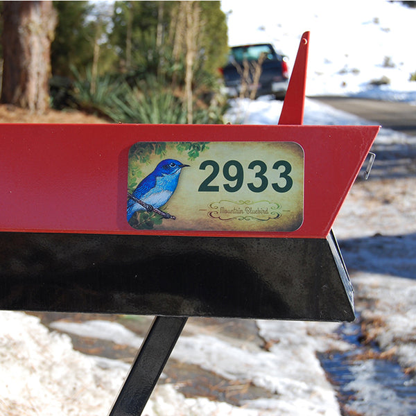 Mountain Bluebird Address Plaque - 7" x 3.5"