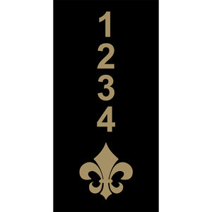 Fleur-de-Lis Black & Gold Address Plaque - 3.5" x 7"