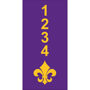 Fleur-de-Lis Purple & Gold Address Plaque - 3.5" x 7"