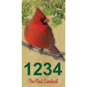 Red Cardinal Address Plaque - 3.5" x 7"