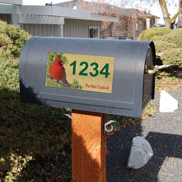 Red Cardinal Address Plaque - 7" x 3.5"