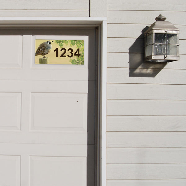 Quail Address Plaque - 12" x 6"
