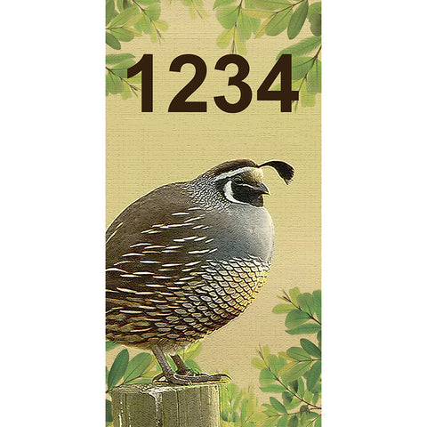 Quail Address Plaque - 3.5" x 7"