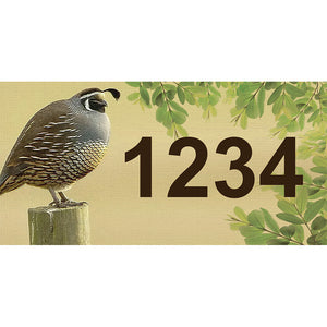 Quail Address Plaque - 7" x 3.5"