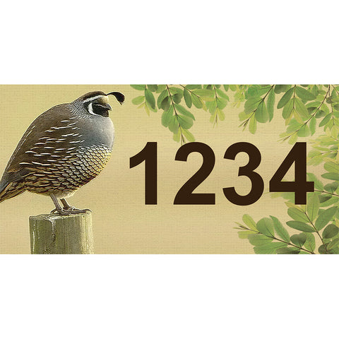 Quail Address Plaque - 7" x 3.5"