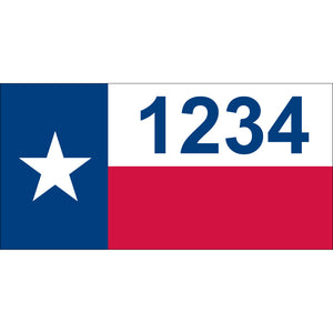 Texas Flag Address Plaque - 12" x 6"
