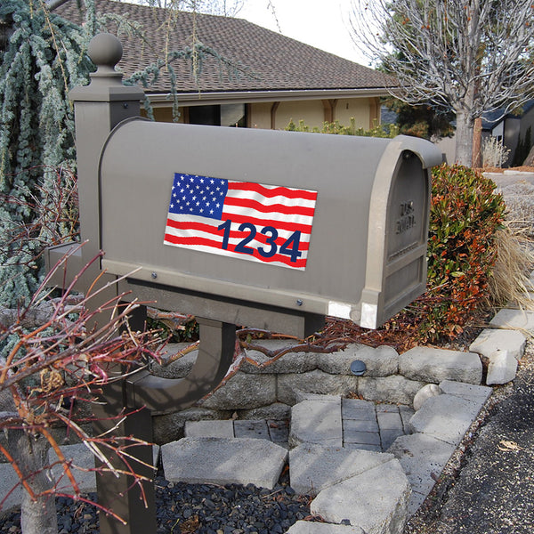 American Flag Address Plaque: V1 - 7" x 3.5"