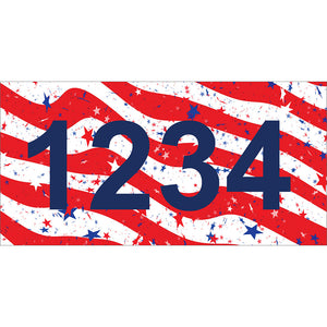 American Flag Address Plaque: V2 - 7" x 3.5"